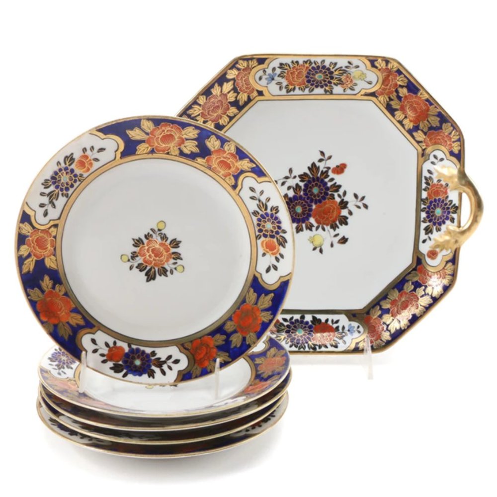 Noritake Imari Serving dish and five plates